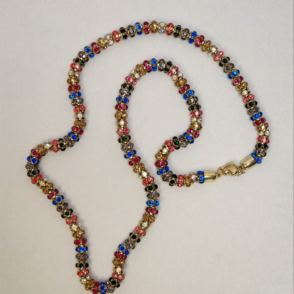 Betsey Johnson Pink and Blue Necklace Vibrant Beaded Design - Picture 13 of 14